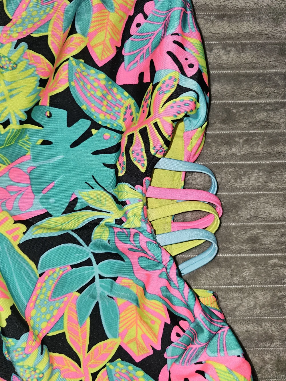 Neon Tropical Cutout One-Piece Swimsuit - SM2